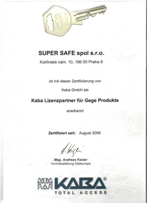 KABA - certifikát